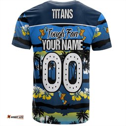 Amazing Aussie Gold Coast Titans Sport T-Shirt - Eat Sleep Repeat With Tropical Patterns