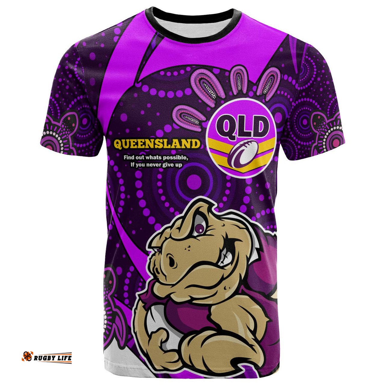 Amazing Aussie Cane Toads T-shirt - Cane Toads QLD Quotes with Cane Toad STATES OF ORIGINS Aboriginal Inspired T-shirt