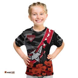 essendon football anzac 2023 t shirt bombers aboriginal mix poppy camouflage