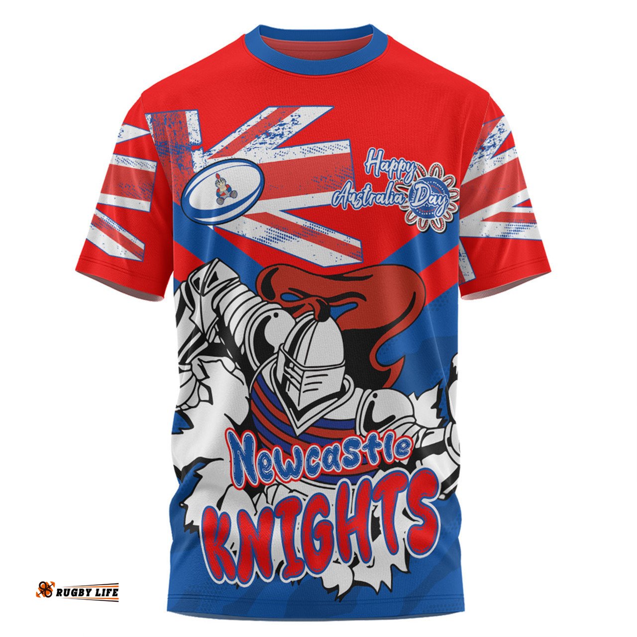 Amazing Aussie Newcastle Knights T-Shirt - Happy Australia Day We Are One And Free