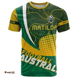 personalised matildas australia soccer t shirt aboriginal dot painting dt02