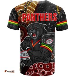 Amazing Aussie Penrith Panthers Christmas T-shirt - Penrith Panthers Merry Christmas Hat Aboriginal Style