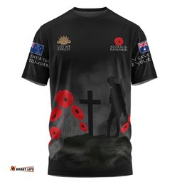 Amazing Aussie Australia Anzac Day T-shirt - Australia Remember Black T-shirt