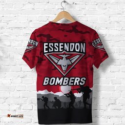 essendon bombers anzac t shirt simple style red