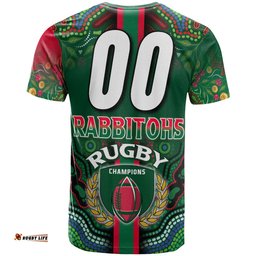 Amazing Aussie South Sydney Rabbitohs T-shirt - South Sydney Rabbitohs Ball Aboriginal Inspired Indigenous Sport Style T-shirt