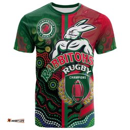 Amazing Aussie South Sydney Rabbitohs T-shirt - South Sydney Rabbitohs Ball Aboriginal Inspired Indigenous Sport Style T-shirt