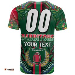 Amazing Aussie South Sydney Rabbitohs T-shirt - South Sydney Rabbitohs Ball Aboriginal Inspired Indigenous Sport Style T-shirt