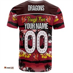Amazing Aussie St. George Illawarra Dragons T-Shirt - Eat Sleep Repeat With Tropical Patterns
