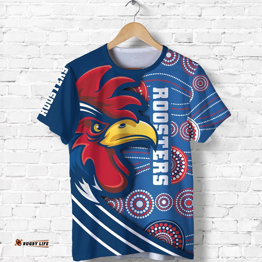 custom personalised australia roosters t shirt three tiles style