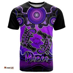 personalised australia pisces platypus zodiac t shirt auz astrology aboriginal purple