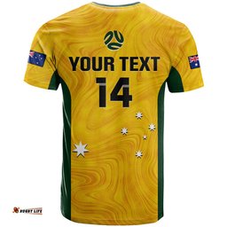 personalised australia soccer t shirt gold matildas world cup 2023 go champions