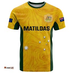 personalised australia soccer t shirt gold matildas world cup 2023 go champions