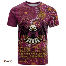 personalised sea eagles naidoc week 2024 t shirt aboriginal fire burning sparks