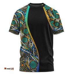 Amazing Aussie Australia Aboriginal Custom T-shirt - Color Dot Dreamtime T-shirt