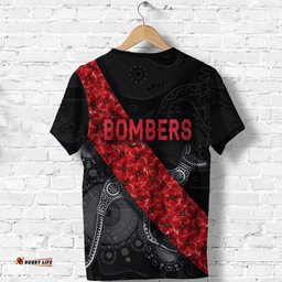 essendon bombers t shirt anzac day indigenous blackAmazing Aussie