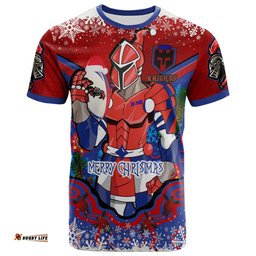 Amazing Aussie Newcastle Knights Christmas T-shirt - Custom Merry Christmas Newcastle Knights Indigenous T-shirt