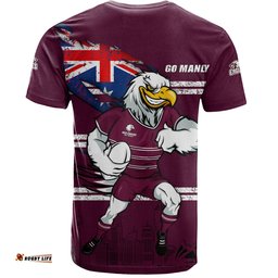 Amazing Aussie Manly Warringah Sea Eagles T-Shirt Custom For Die Hard Fan Australia Flag Scratch Style