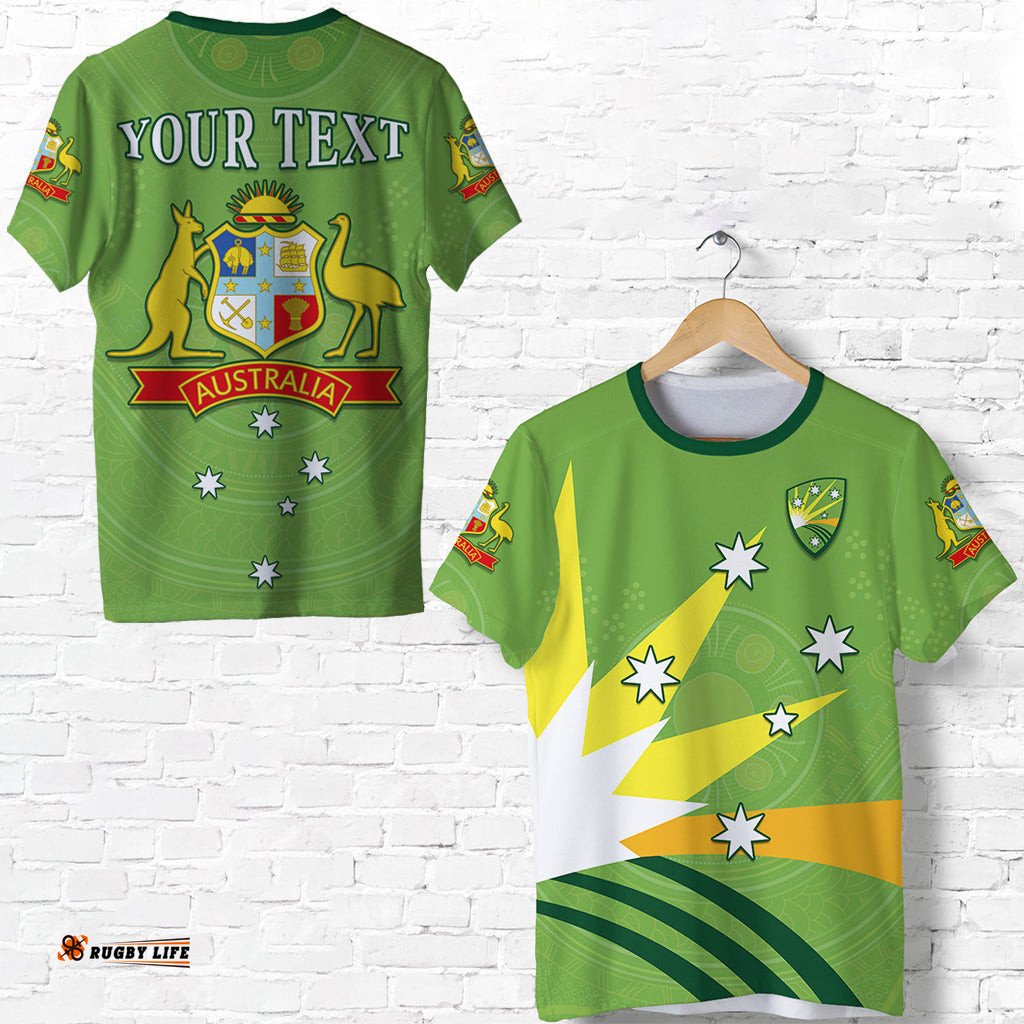 custom personalised cricket australia t shirt proud aussie aboriginal