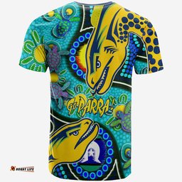 Amazing Aussie Parramatta Eels Custom T-shirt - Parramatta Eels Now Or Never Indigenous Culture Flag Dot Painting T-shirt