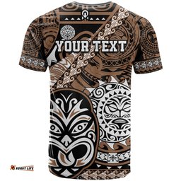 personalised te reo maori new zealand t shirt aotearoa kia haka maori tribal tattoo gold style