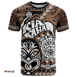 personalised te reo maori new zealand t shirt aotearoa kia haka maori tribal tattoo gold style