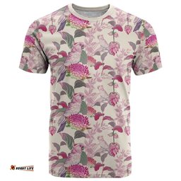 pink cockatoo australia t shirt tropical flowers seamless pattern