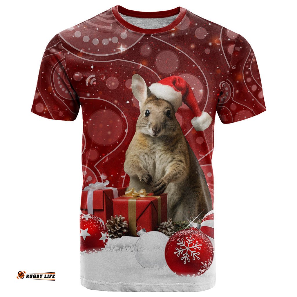australia christmas wallaby t shirt aboriginal art