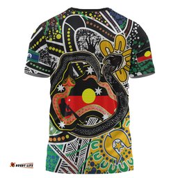 Amazing Aussie Australia Rainbow Serpent Aboriginal T-shirt - Dreamtime Rainbow Serpent Creates Australia T-shirt