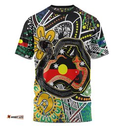 Amazing Aussie Australia Rainbow Serpent Aboriginal T-shirt - Dreamtime Rainbow Serpent Creates Australia T-shirt