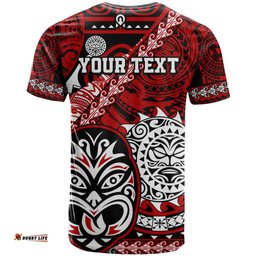 personalised te reo maori new zealand t shirt aotearoa kia haka maori tribal tattoo red style