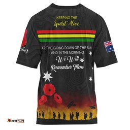 Amazing Aussie Penrith Panthers Anzac Custom T-shirt - Keeping the Spirit Alive T-shirt