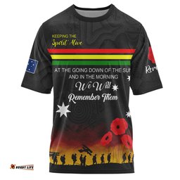 Amazing Aussie Penrith Panthers Anzac Custom T-shirt - Keeping the Spirit Alive T-shirt