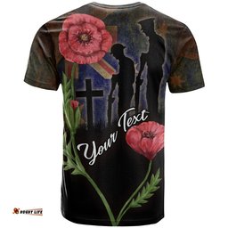 australia anzac day t shirt custom lest we forget with poppies flowers watercolor style t shirt