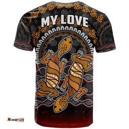 custom personalised australia valentine t shirt aboriginal couple lizards my love