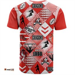 Amazing Aussie St. George Illawarra Dragons T-Shirt - Argyle Patterns Style Tough Fan For Life