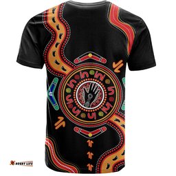 Amazing Aussie Australia T-Shirt Aboriginal Inspired Meeting Place Style Of Dot Painting