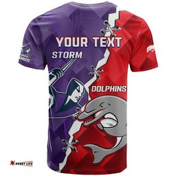 personalised storm mix dolphins rugby t shirt sporty version