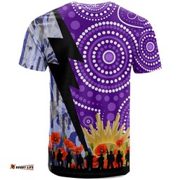Amazing Aussie Melbourne Storm T-shirt - Custom Anzac Remembrance Melbourne Storm Aboriginal Inspired Patterns T-shirt