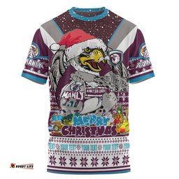 Amazing Aussie Manly Warringah Sea Eagles Christmas Custom T-shirt - Manly Santa Aussie Big Things T-shirt