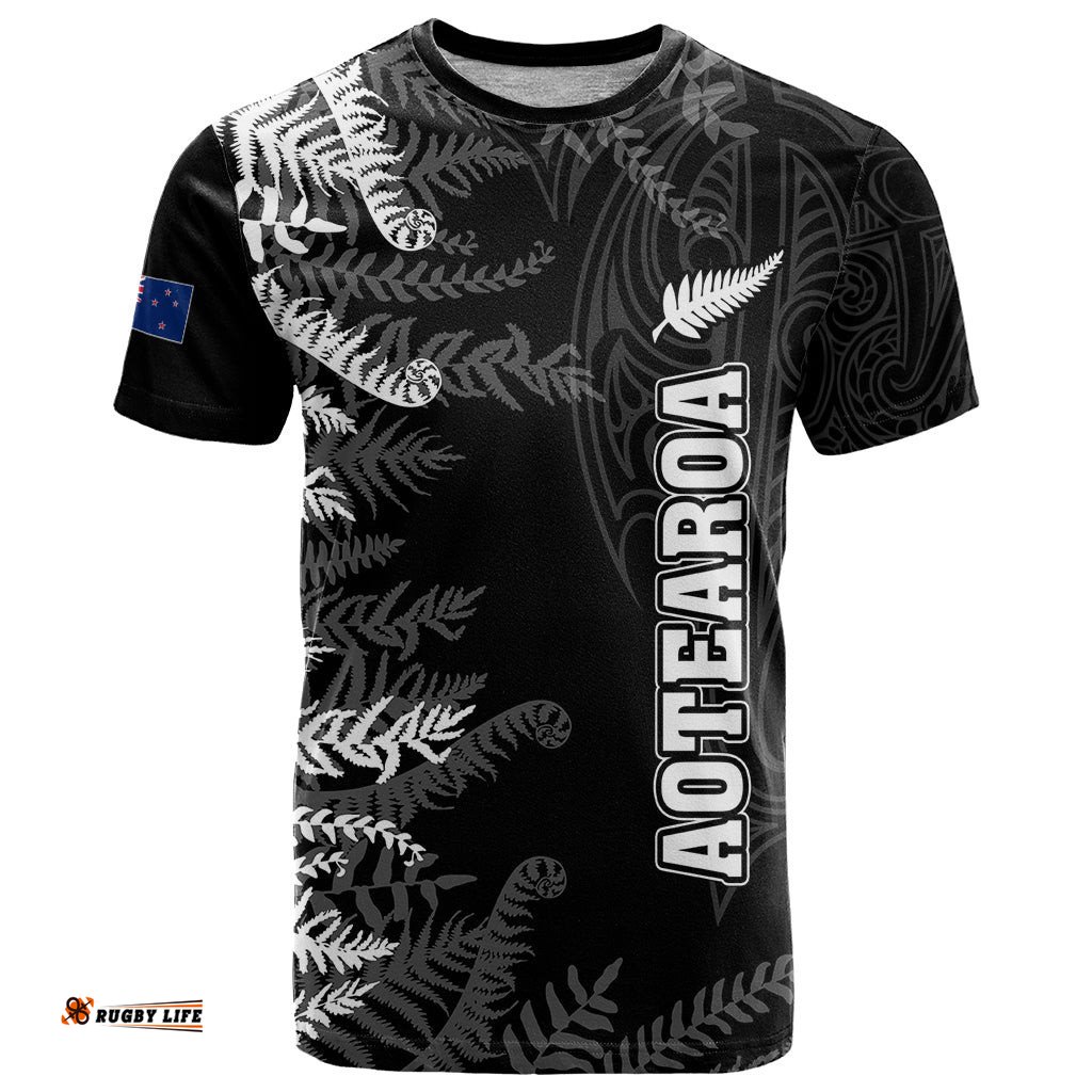 personalised new zealand rugby t shirt silver fern basic 2023 world cup