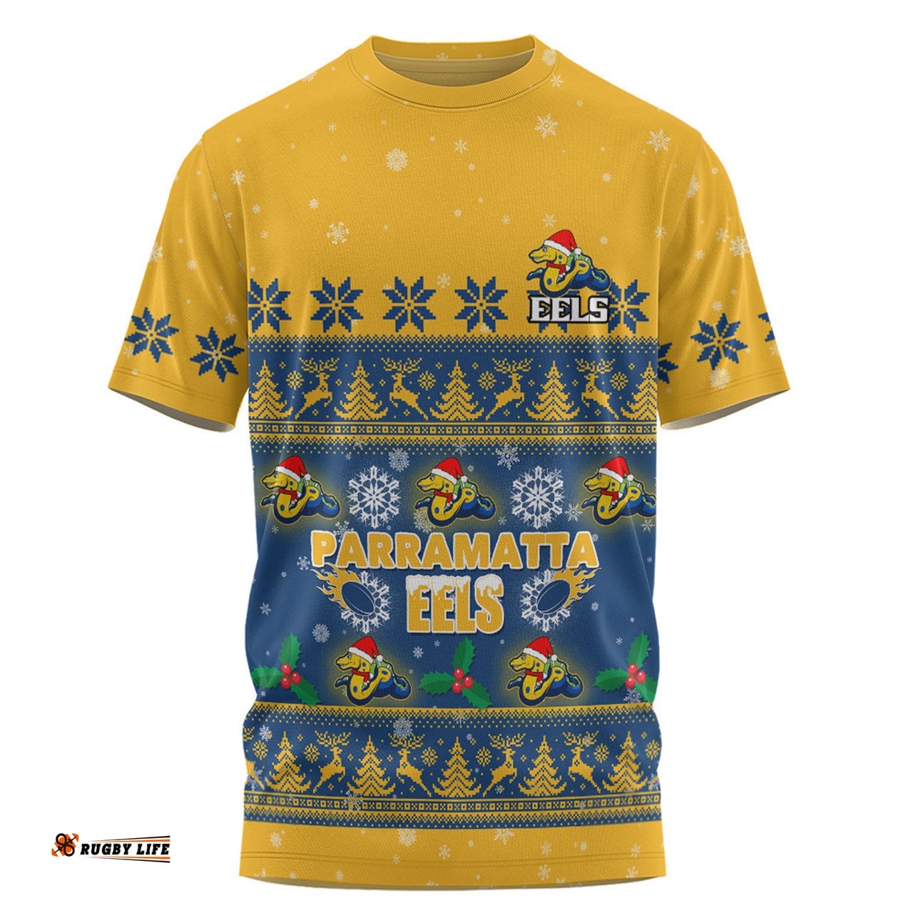 Amazing Aussie Parramatta Eels Christmas Custom T-shirt - Special Ugly Christmas T-shirt