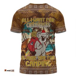 Amazing Aussie Australia Camping Christmas T-shirt - All I Want For Xmas Is More Time For Camping T-shirt