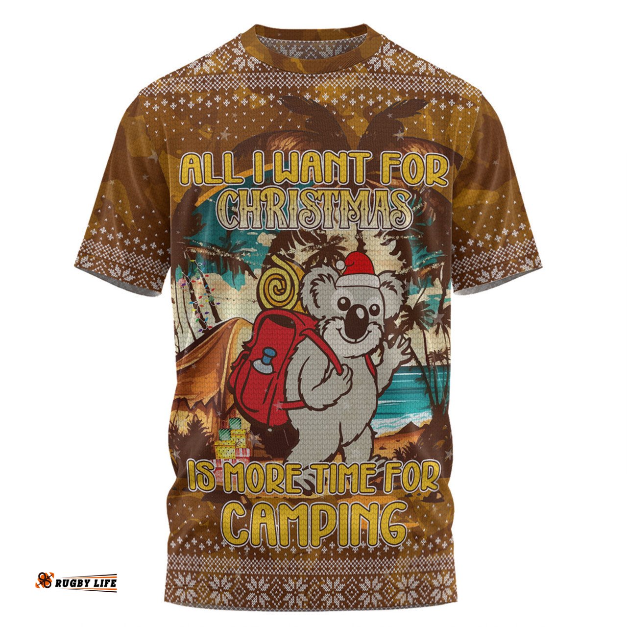 Amazing Aussie Australia Camping Christmas T-shirt - All I Want For Xmas Is More Time For Camping T-shirt