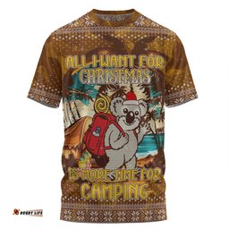 Amazing Aussie Australia Camping Christmas T-shirt - All I Want For Xmas Is More Time For Camping T-shirt