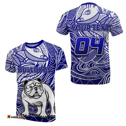 custom personalised and number bulldogs t shirt tribal style