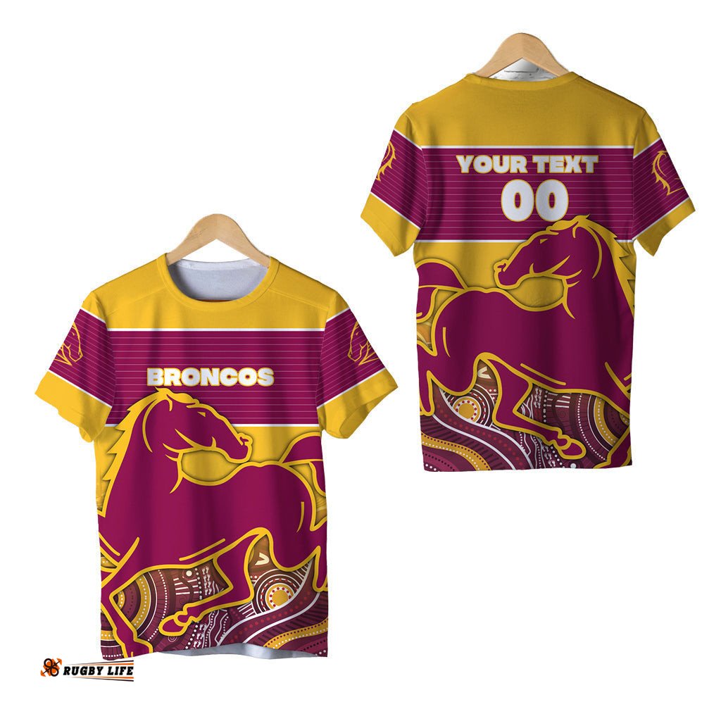 custom personalised brisbane t shirt broncos indigenous aboriginal sport style