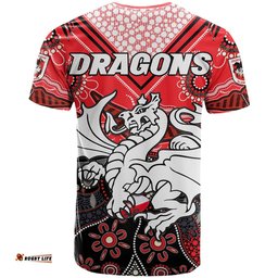 dragons rugby t shirt indigenous pattern artsy version