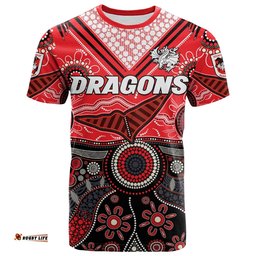 dragons rugby t shirt indigenous pattern artsy version