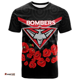 essendon bombers anzac day t shirt indigenous art