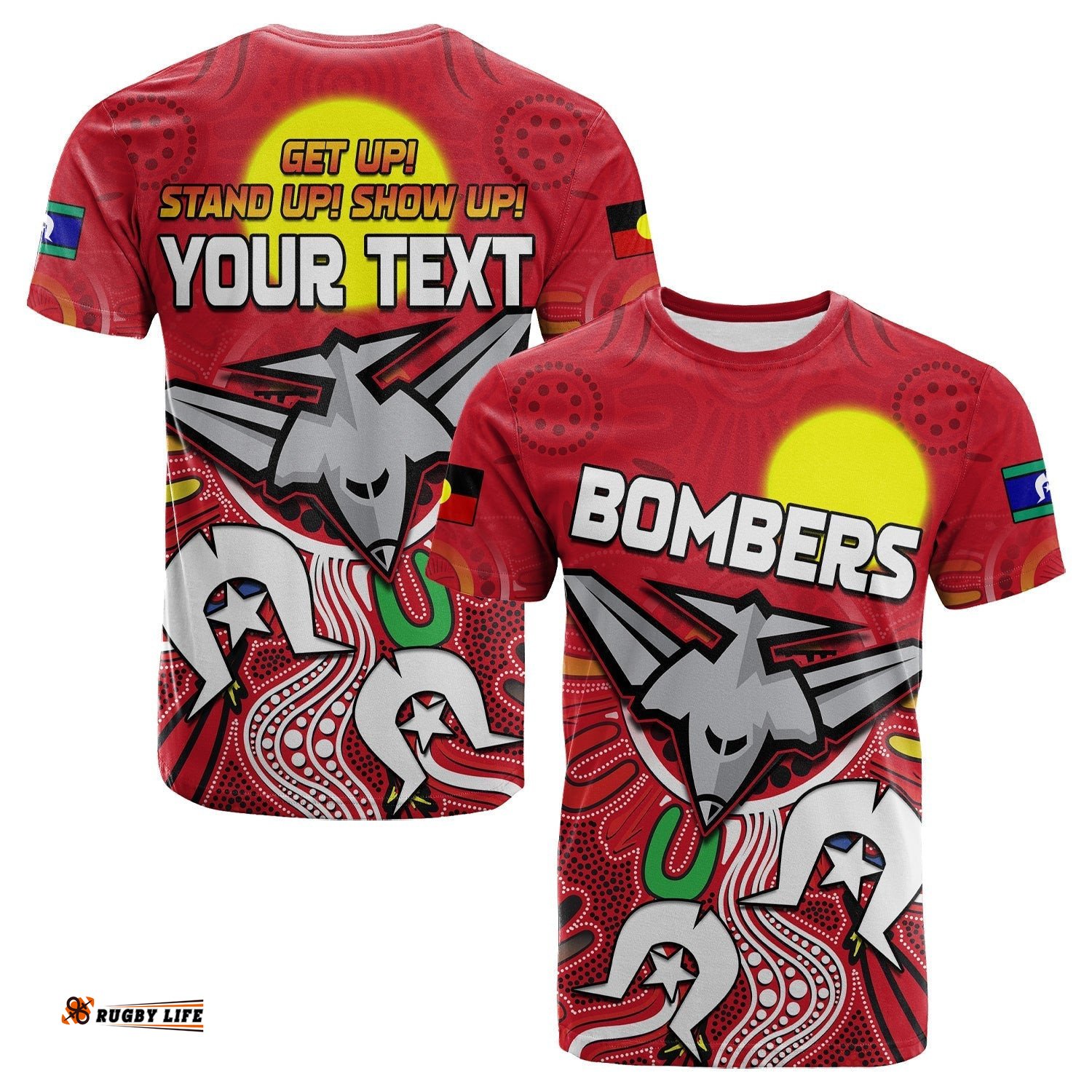 custom personalised bombers naidoc week t shirt essendon football aboriginal